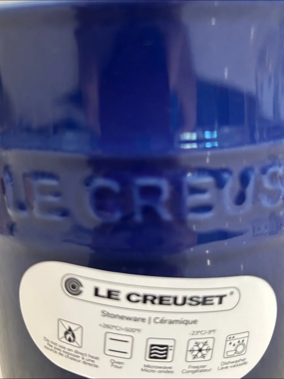 NWT Le Creuset blue indigo Utensil crock (only)